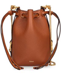 Chloé - Micro Marcie Bucket Bag In Grained Leather - Lyst