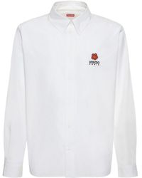KENZO - Camisa de popelina de algodón con logo - Lyst