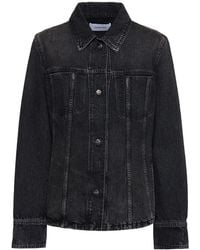 Ferragamo - Fitted Denim Shirt Jacket - Lyst