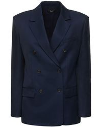 Theory - Double Breasted Viscose Jacket - Lyst