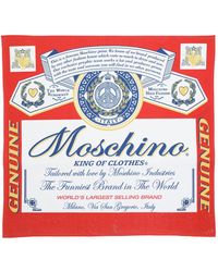 Moschino Toalla De Playa De Algodón Con Estampado - Azul