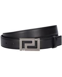 Versace - Cintura in pelle con greca 30mm - Lyst