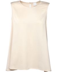 Max Mara Sleeveless Satin Top - Natural