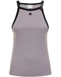 Courreges - Tank top in cotone - Lyst