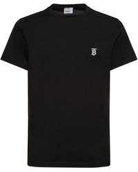 Burberry - T-shirt en jersey de coton à broderie Monogram - Lyst