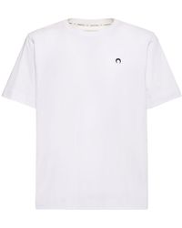 Marine Serre - T-shirt moon in cotone organico con ricami - Lyst