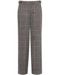 Max Mara Pianosa Wool-blend Tapered Cargo Pants in Gray | Lyst