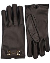 Gucci Madly Leather Gloves W/ Horsebit - Black