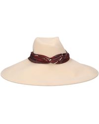 Maison Michel - Big Virginie Wool Hat W/ Silk Hatband - Lyst