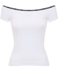 Calvin Klein Jerseytop Mit Logo - Weiß