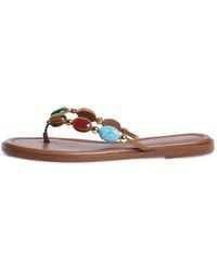 Gianvito Rossi - 5Mm Shanti Leather Thong Sandals - Lyst