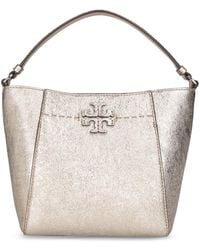 Tory Burch - Small Mcgraw Metallic Leather Bucket Bag - Lyst