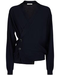 Lemaire - Relaxed Twisted Wool Blend Cardigan - Lyst