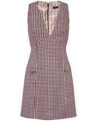 Etro - Wool Blend Suiting Sleeveless Mini Dress - Lyst
