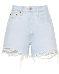 RE/DONE - Shorts de denim de algodón - Lyst