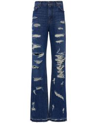 Dolce & Gabbana - Distressed Wide Leg Jeans - Lyst