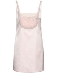 Self-Portrait - Satin Bow Mini Dress - Lyst