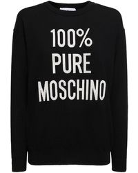 Moschino - Wool Knit Logo Sweater - Lyst