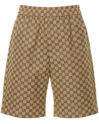 Gucci - GG Cotton Shorts - Lyst