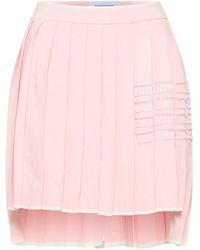 Thom Browne - Pleated Cotton Knit Mini Skirt - Lyst