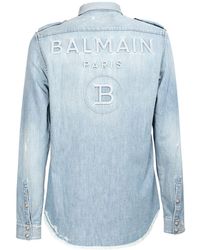balmain denim shirt men