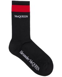 Mens Clothing Underwear Socks Save 19% Alexander McQueen Cotton Mid-calf Black Metallic Sport Socks M 572019 1062 for Men 