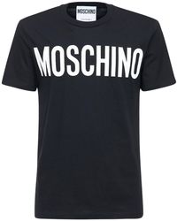 Moschino T-shirt Aus Baumwolljersey Mit Logodruck - Schwarz