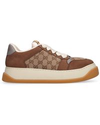 Gucci - Double Screener Woven And Suede Low-top Trainers - Lyst