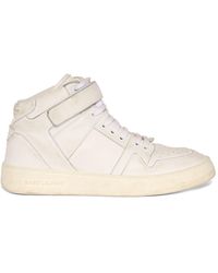 Saint Laurent - Lax Leather Mid Top Sneakers - Lyst