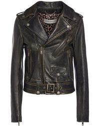 Golden Goose - Leather Zip Closure Leather Jackets - Lyst