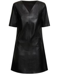 Max Mara - Eliot Embossed Faux Leather Mini Dress - Lyst