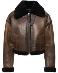 Acne Studios - Giacca in shearling e pelle - Lyst
