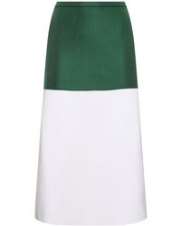 Ferragamo - Bicolor Viscose Blend Midi Skirt - Lyst