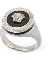 Versace - Metal Logo Ring - Lyst