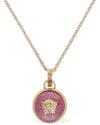 Versace - Medusa Coin Charm Necklace - Lyst