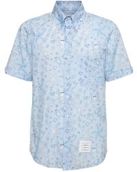 Thom Browne - Camisa de algodón con manga corta - Lyst