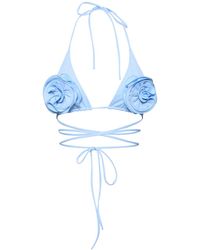 Magda Butrym - Haut de bikini triangle en tissu tech avec fleur - Lyst