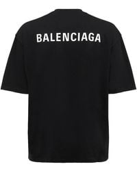 Balenciaga T-shirt En Jersey De Coton Imprimé Logo - Noir