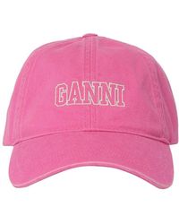 Ganni - Cappello baseball in cotone - Lyst