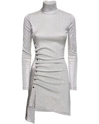 Rabanne - Lvr exclusive - robe courte en jersey de lurex - Lyst