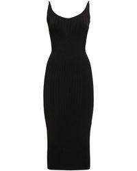 Mugler - Ribbed Knit Midi Dress - Lyst