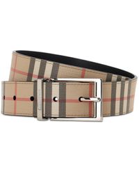Burberry - 3.5cm Check Faux Leather Belt - Lyst