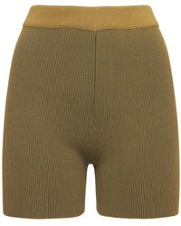 Jacquemus Synthetik Radlerhose Aus Viskosestrick arancia in Grün Damen Bekleidung Kurze Hosen Mini Shorts 