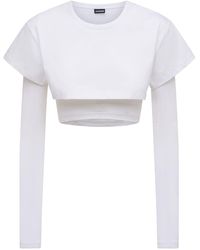Jacquemus - Top Le Double T-shirt In Jersey Di Cotone - Lyst