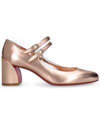 Christian Louboutin - 55Mm Miss Jane Laminated Leather Pumps - Lyst