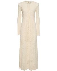 Rabanne - Stretch Lace Jersey Long Dress - Lyst