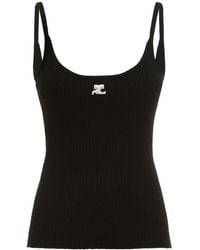 Courreges - Tank top in maglia - Lyst