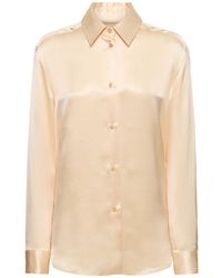 Khaite - Camisa de seda de manga larga abotonada - Lyst