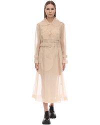 Simone Rocha Trench "classic" In Tulle - Neutro