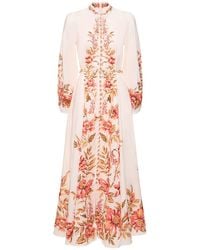Zimmermann - Vacay Billow Printed Linen Long Dress - Lyst